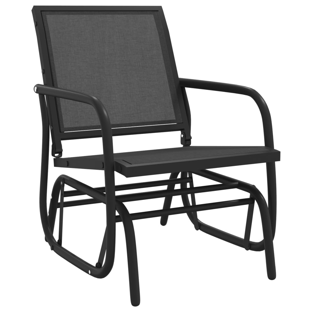 Cadeiras planadoras p/ jardim 2pcs 61x76x87 textilene/aço preto