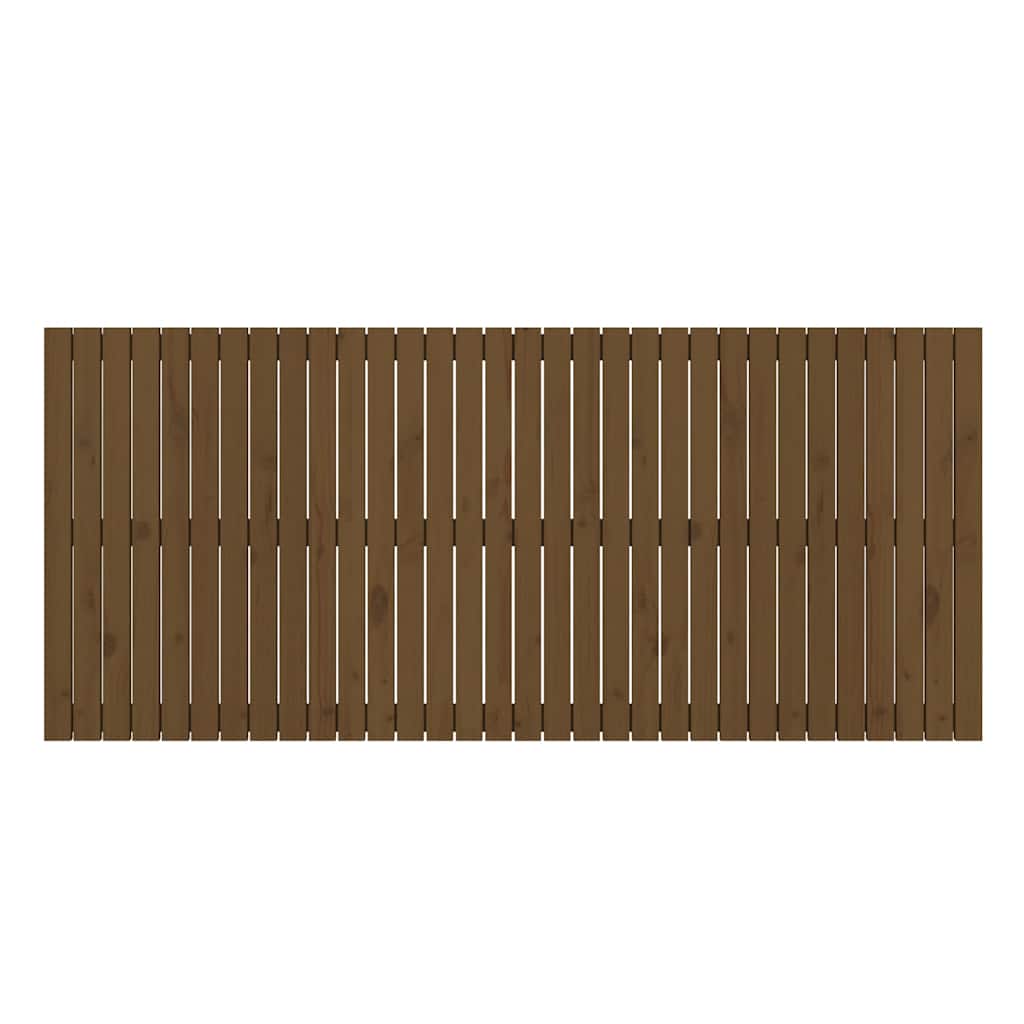 Cabeceira de parede 204x3x90 cm pinho maciço castanho-mel
