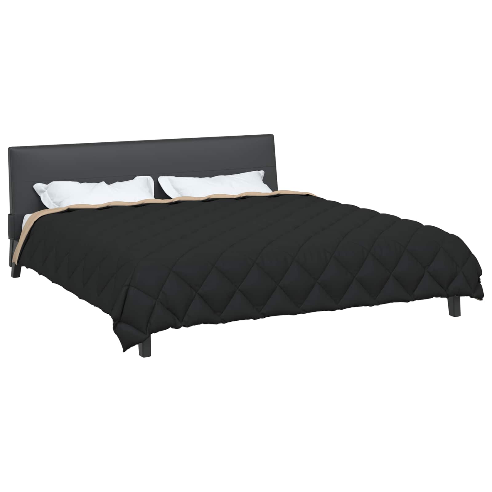Edredom de inverno 200 x 240 cm 450 gsm preto e taupe