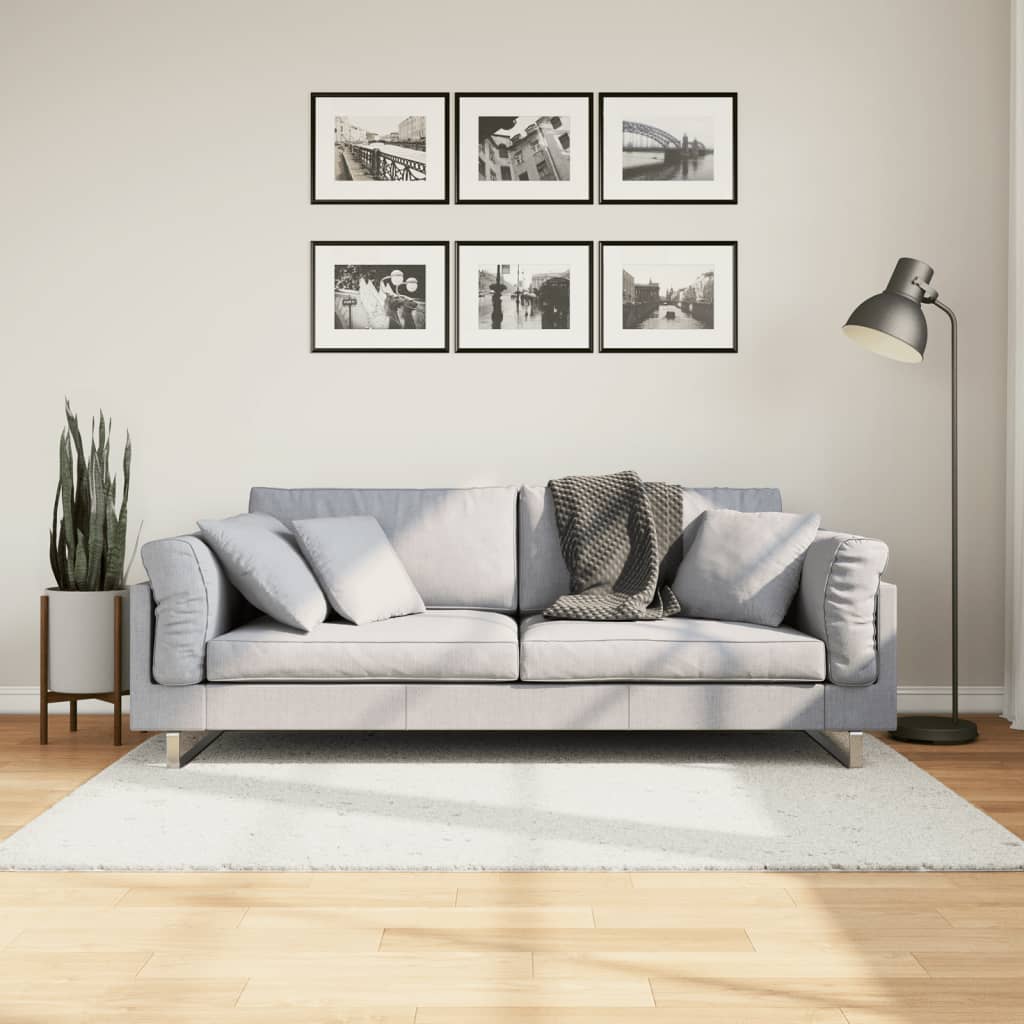 Tapete de pelo curto oviedo 120x120 cm creme