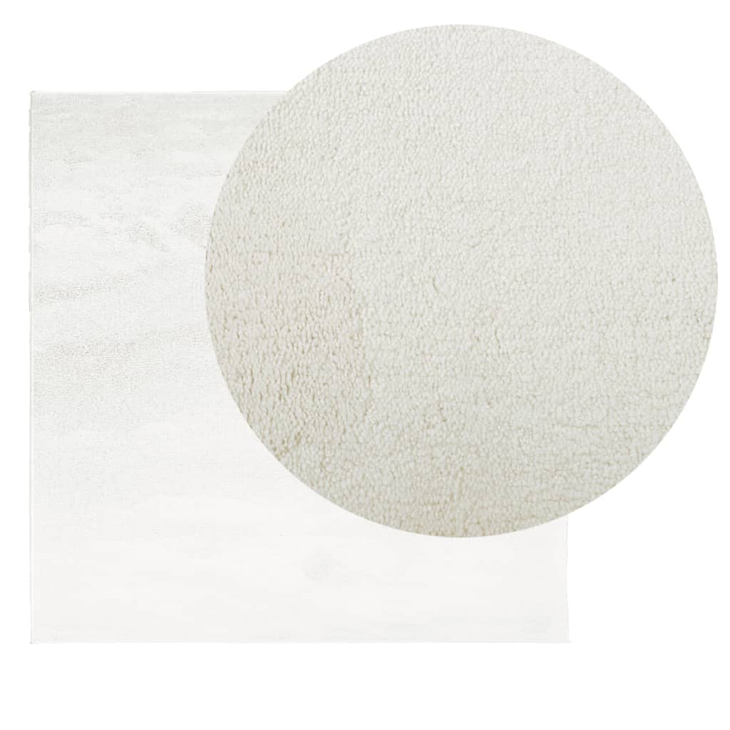 Tapete de pelo curto oviedo 120x120 cm creme