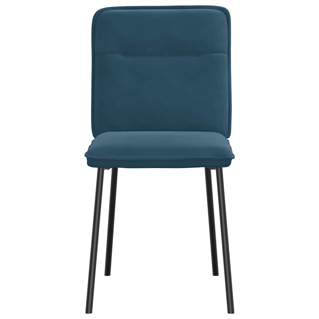 Cadeiras de jantar 4 pcs veludo azul