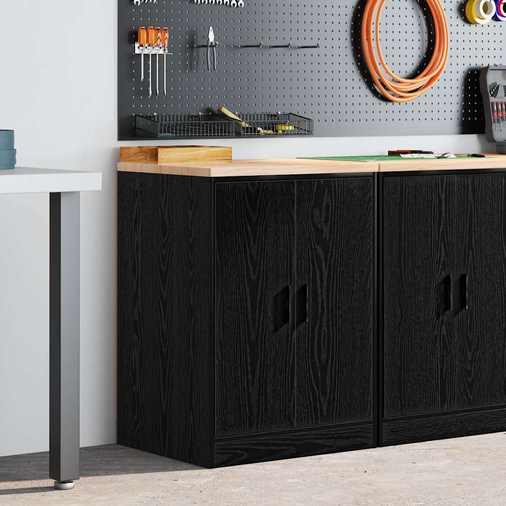 Armário de arrumação de garagem preto 60x51x85 cm