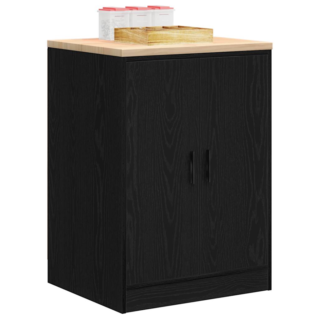 Armário de arrumação de garagem preto 60x51x85 cm