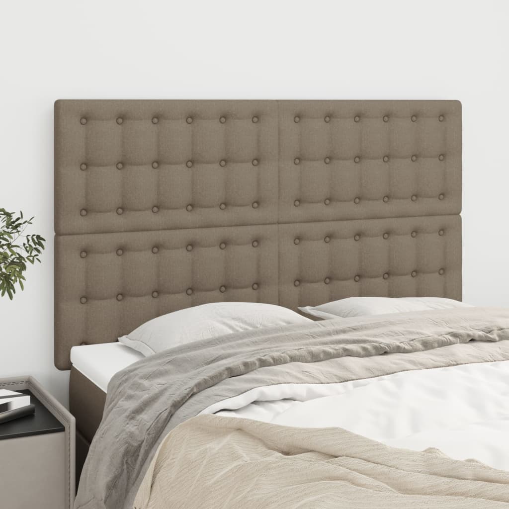 Cabeceira taupe 144x5x118/128 cm tecido