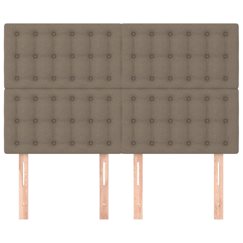 Cabeceira taupe 144x5x118/128 cm tecido