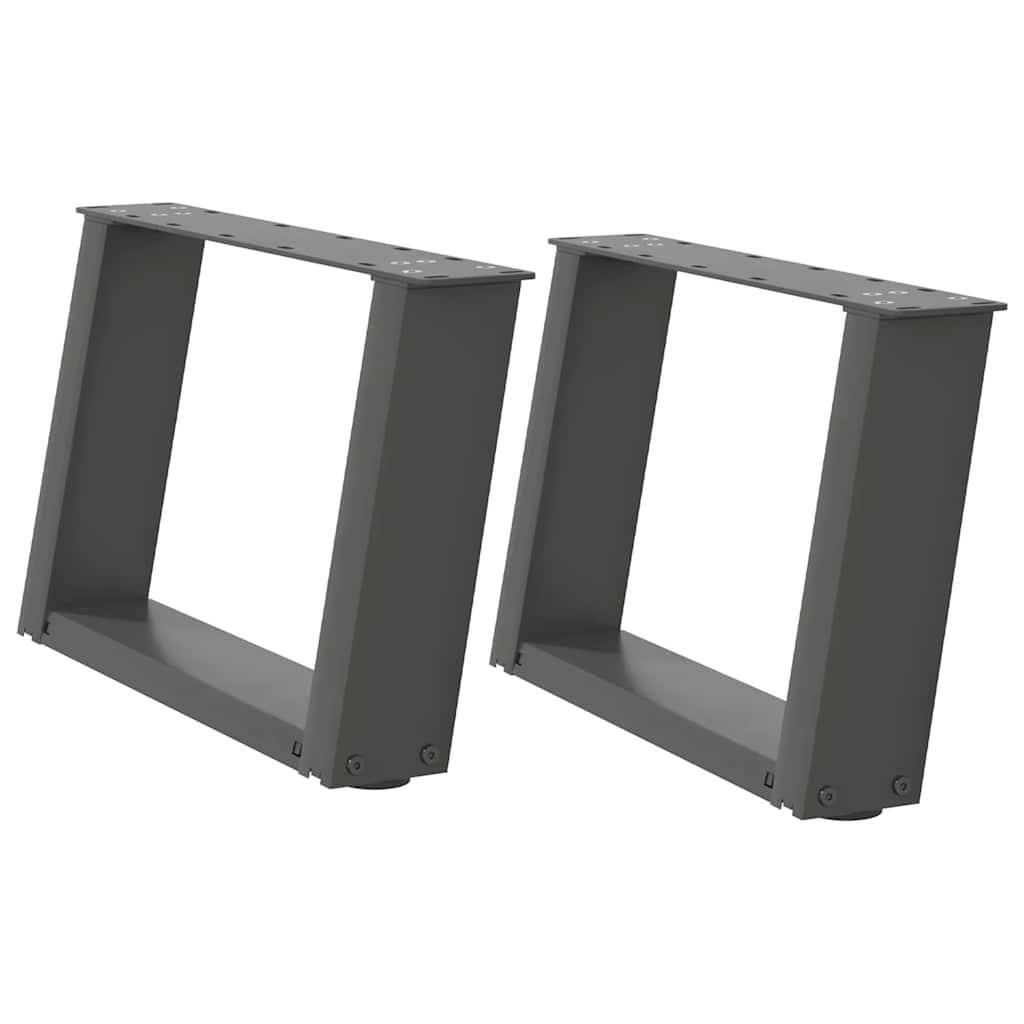 Pés para mesa de centro em formato de u, 2 peças, antracite, 40x(30-31) cm, aço