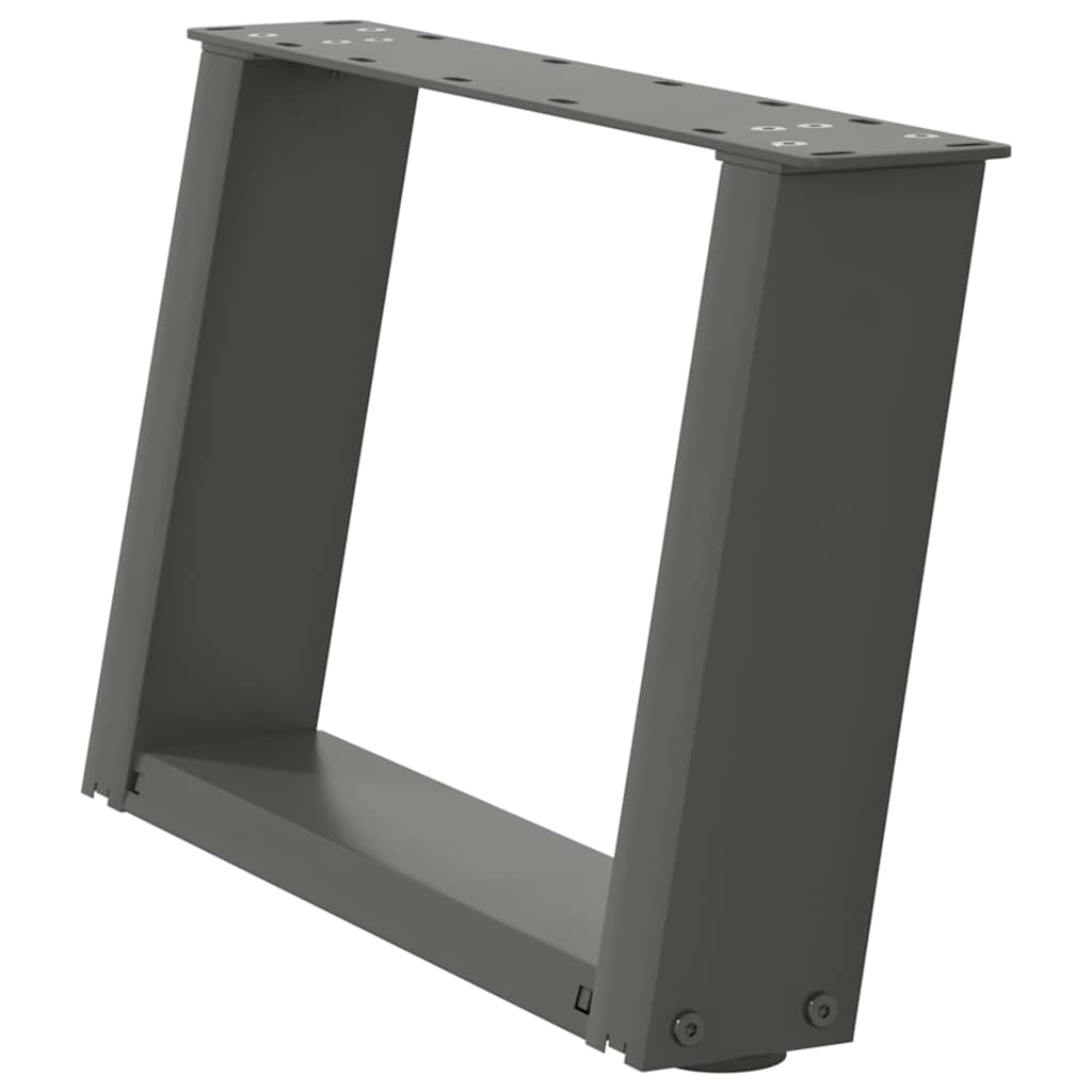 Pés para mesa de centro em formato de u, 2 peças, antracite, 40x(30-31) cm, aço