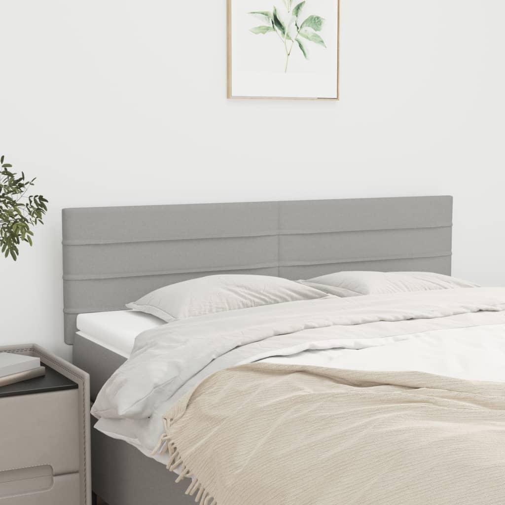 Cabeceiras cinzento-claro 144x5x78/88 cm tecido