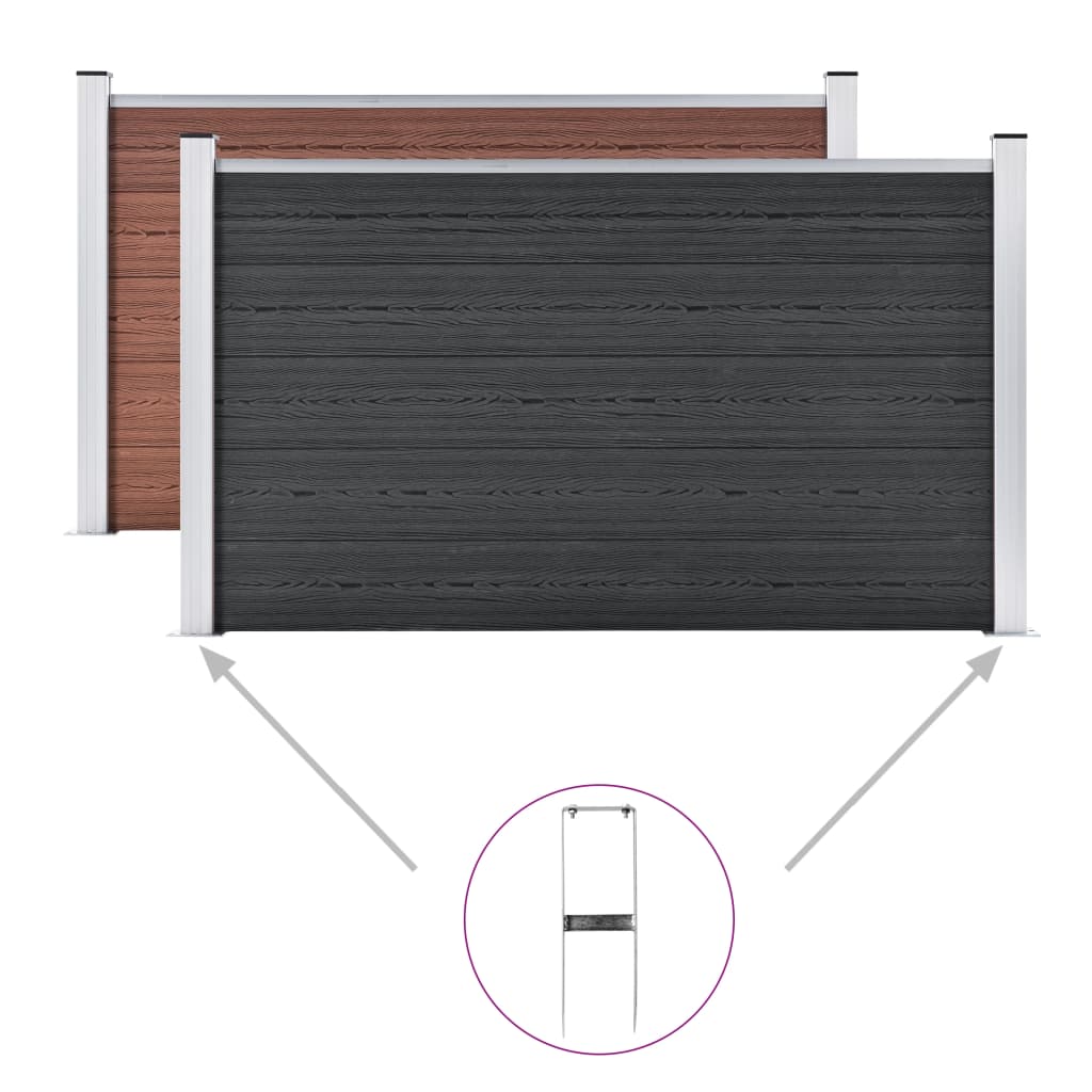 Estacas de chão para cerca de wpc 2 pcs aço 40 cm
