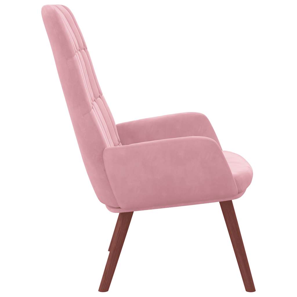 Cadeira de descanso veludo rosa