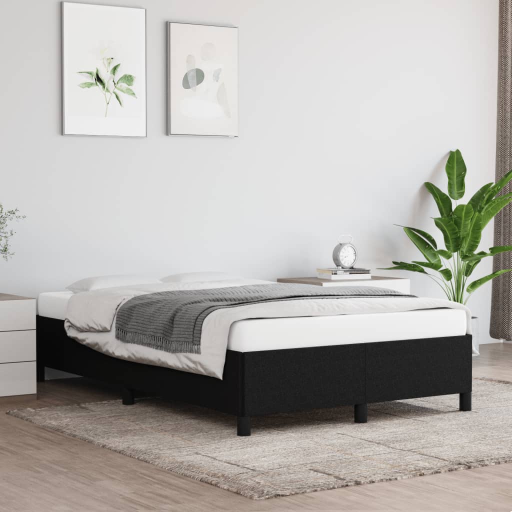 Estrutura de cama sem colchão preto 120x190 cm tecido