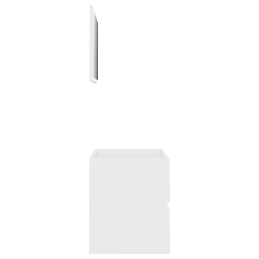 2 Pcs conjunto de móveis de casa de banho contraplacado branco