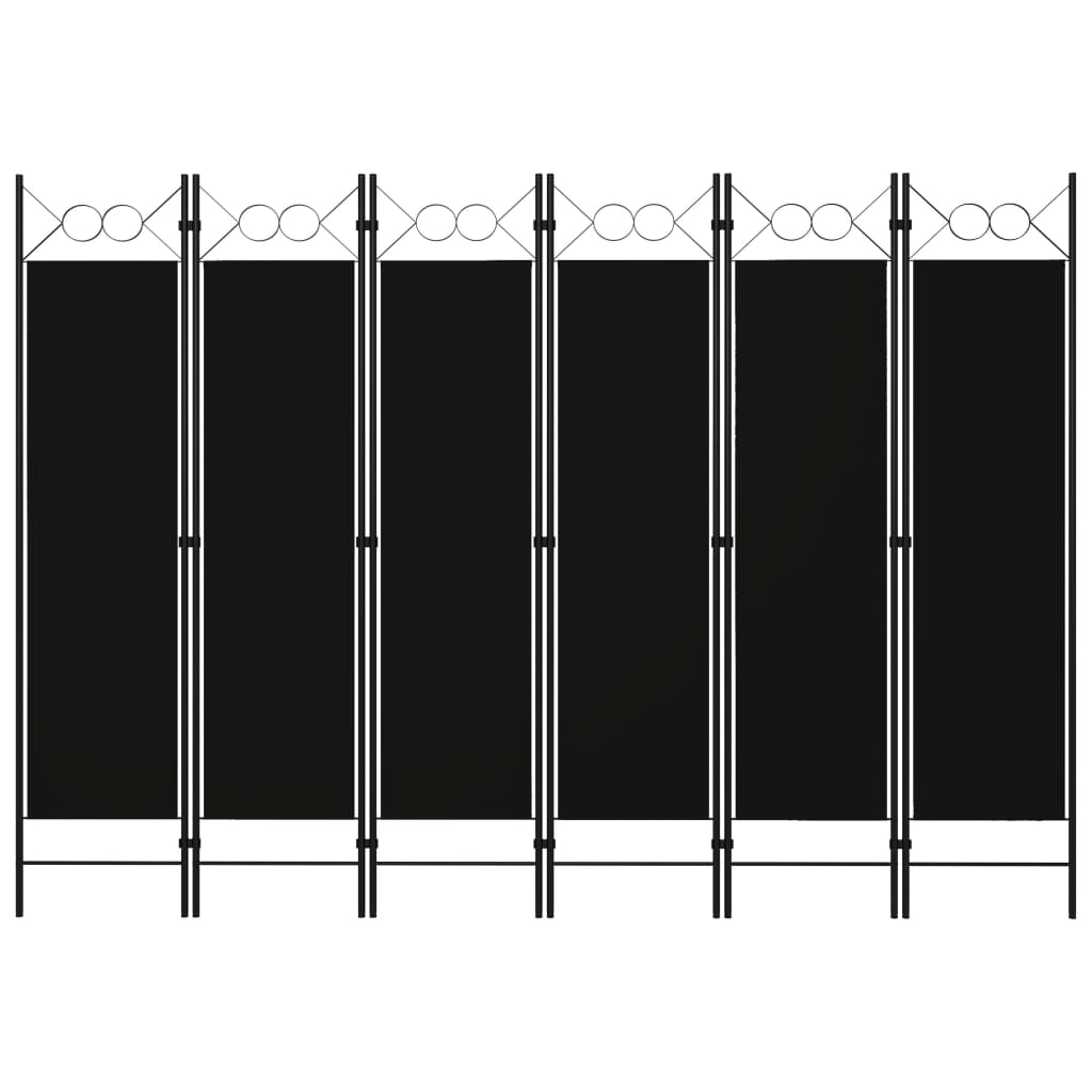 Divisória de quarto com 6 painéis 240x180 cm preto