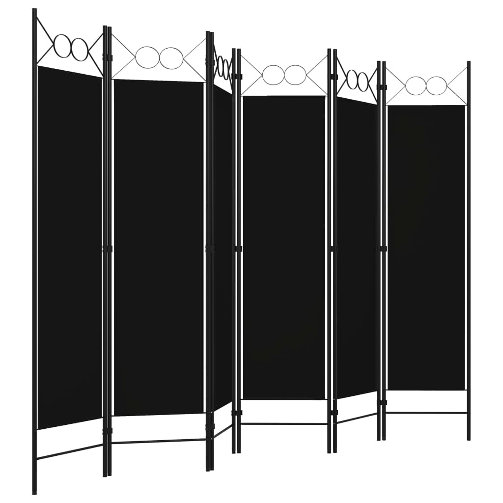 Divisória de quarto com 6 painéis 240x180 cm preto