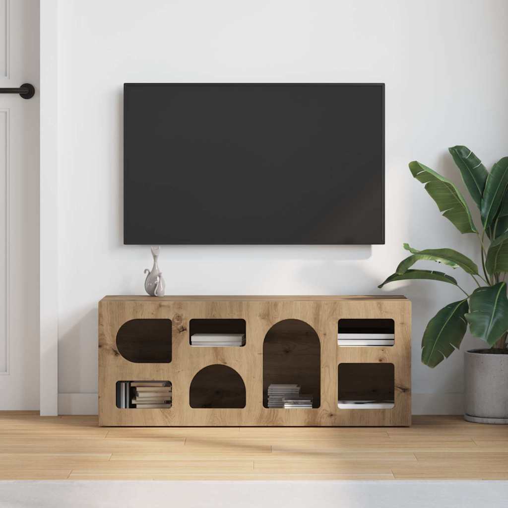 Gabinete para TV elst 100 x 35 x 40 cm carvalho artesanal
