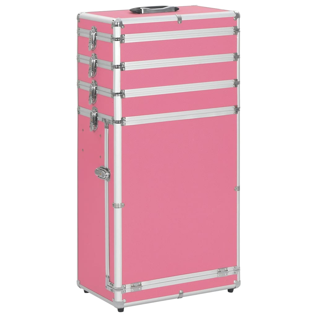 Trólei de maquilhagem alumínio cor-de-rosa