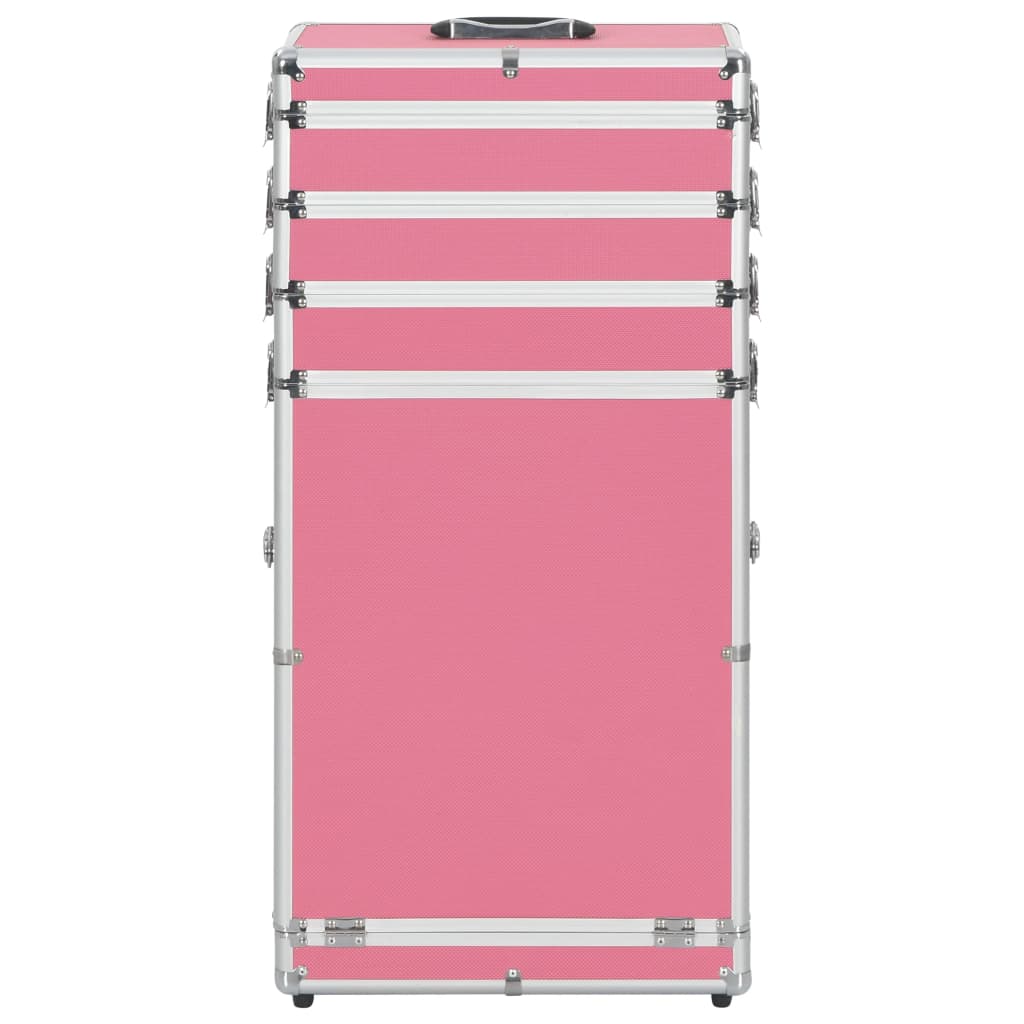 Trólei de maquilhagem alumínio cor-de-rosa