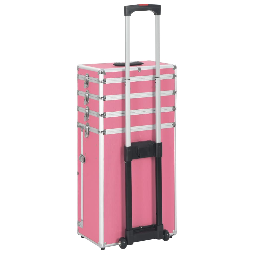 Trólei de maquilhagem alumínio cor-de-rosa