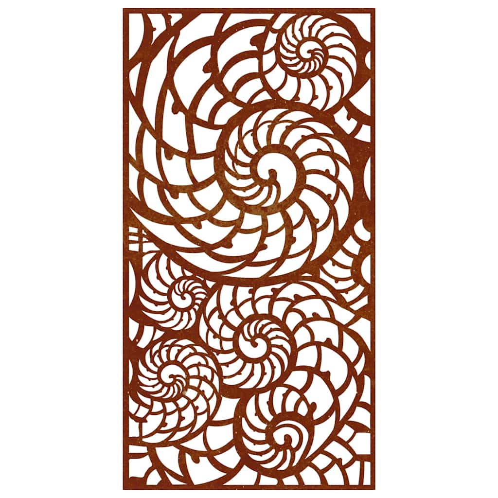 Decoração p/ muro de jardim 105x55 cm aço corten design conchas