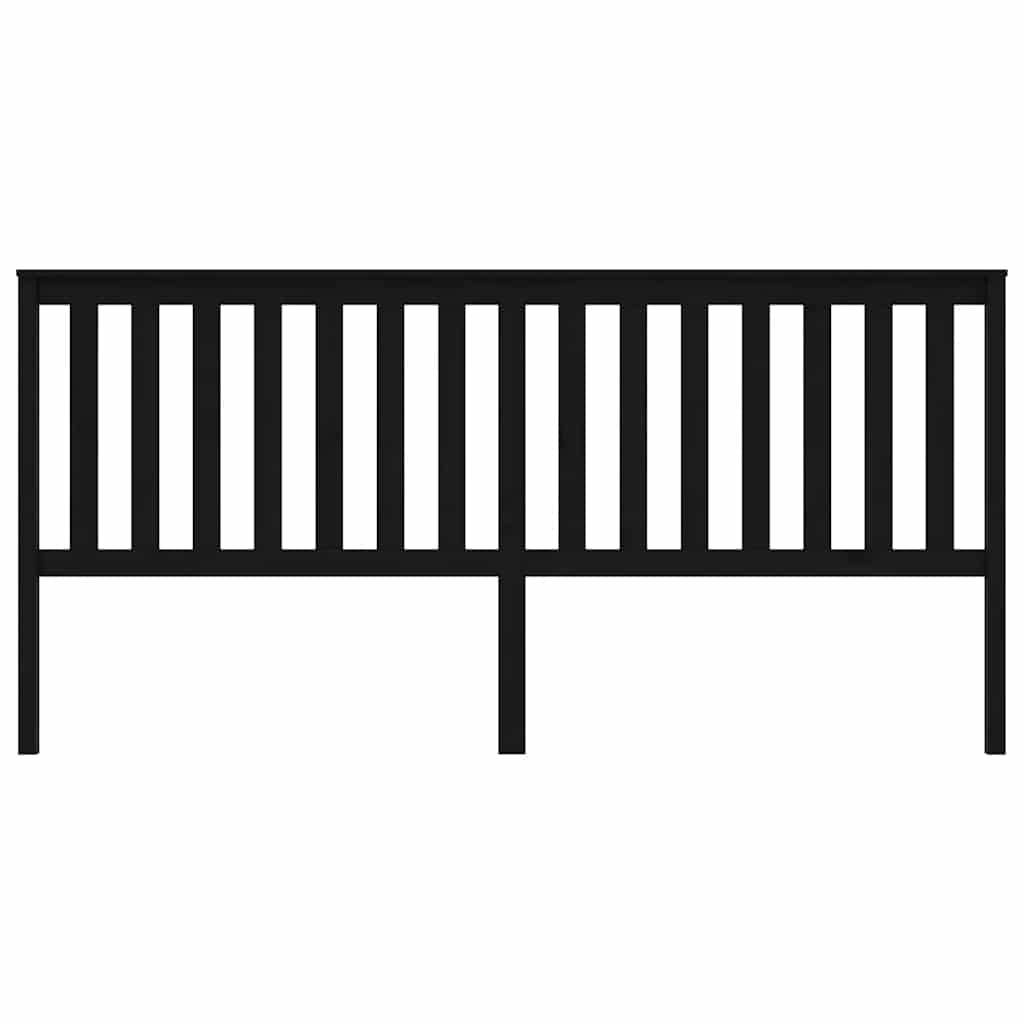 Cabeceira de cama 206x6x101 cm pinho maciço preto