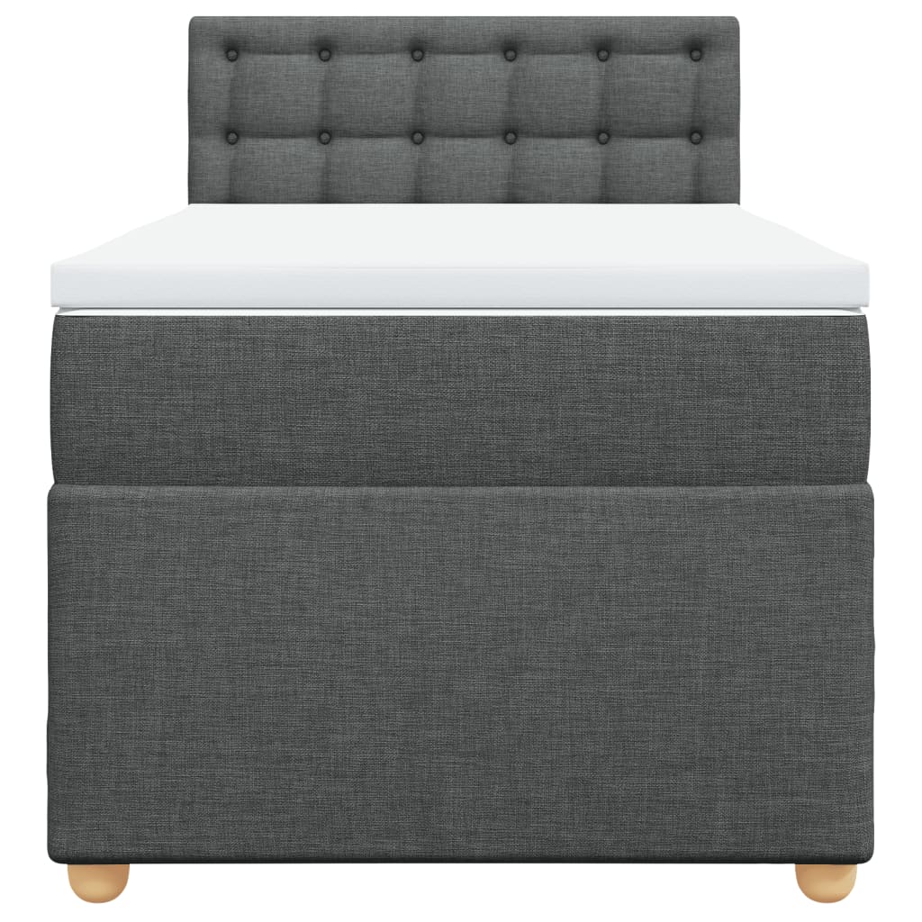 Cama com molas/colchão 80x200 cm tecido cinzento-escuro