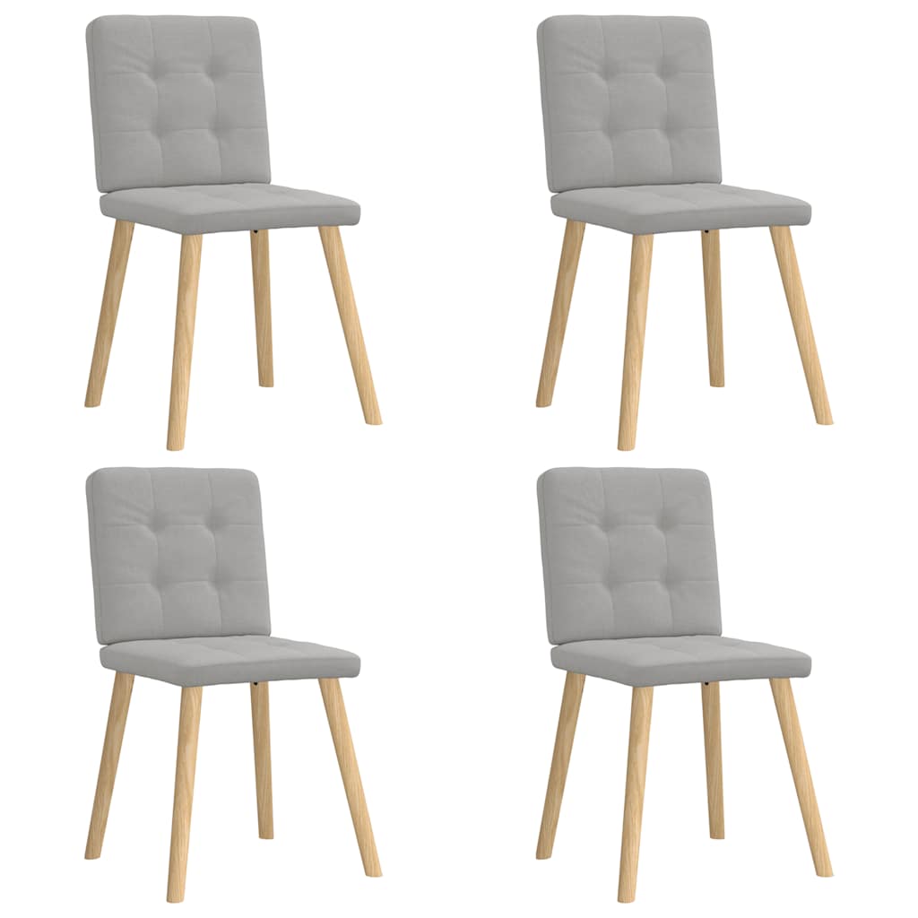 Cadeiras de jantar 4 pcs tecido cinza nuvem