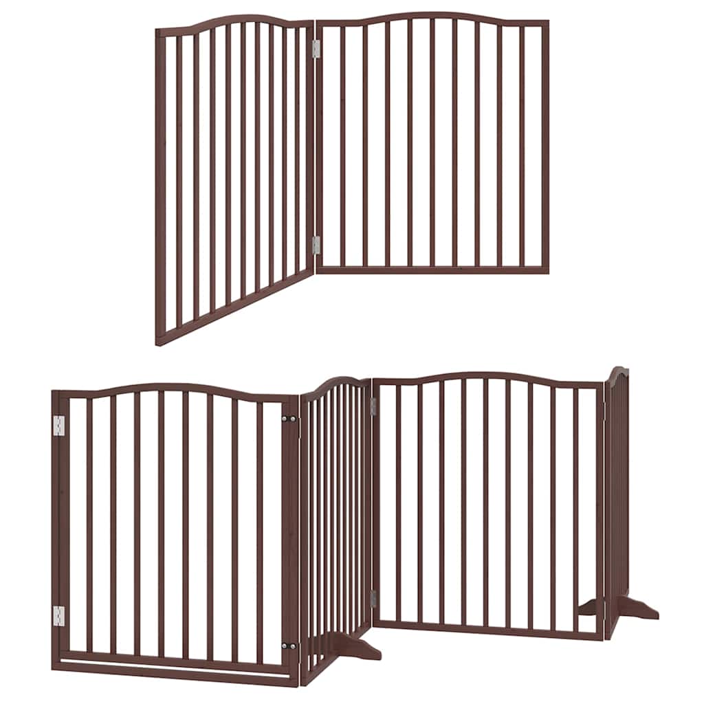 Portão cães c/ porta dobrável 8 painéis 640 cm álamo castanho
