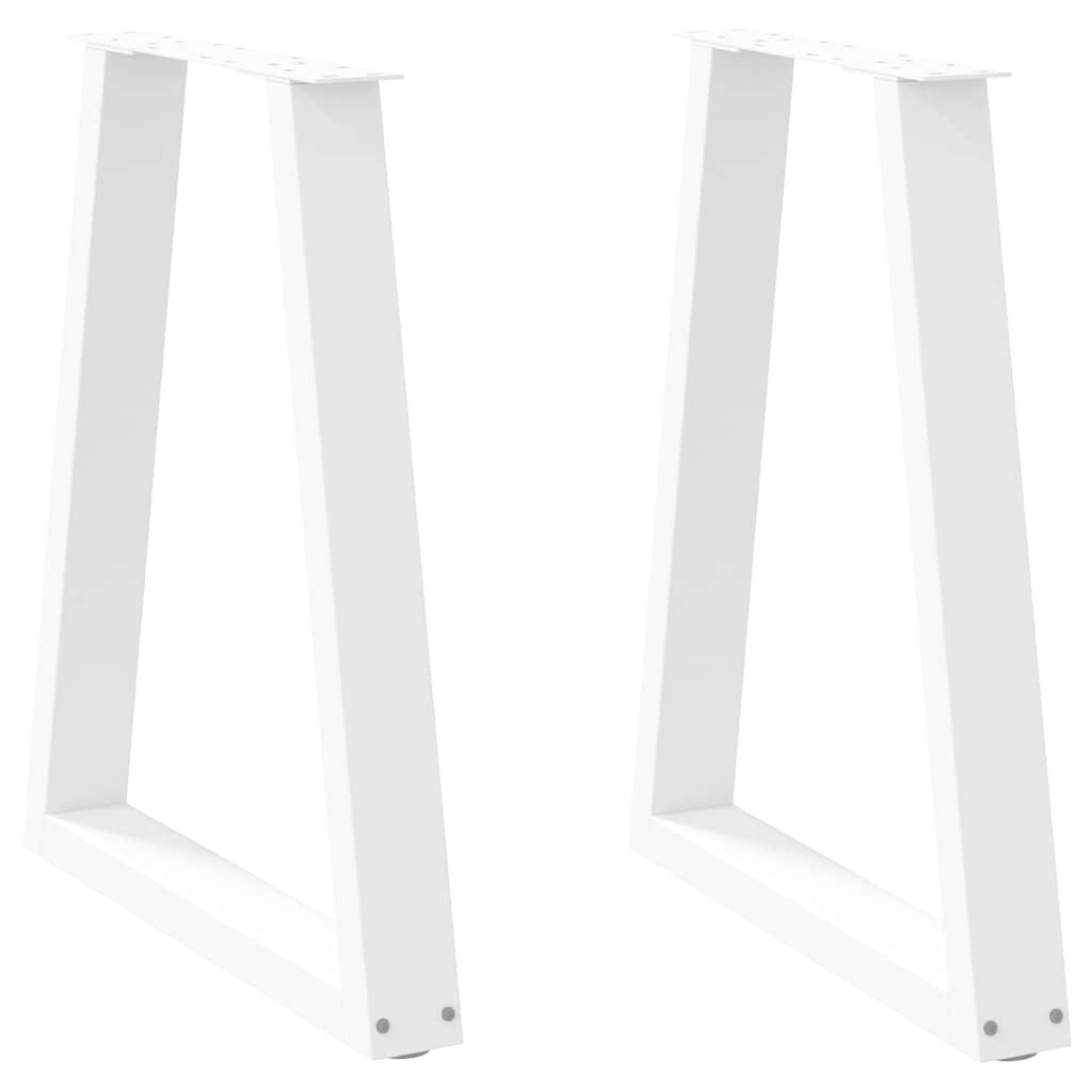 Pés para mesa de jantar em formato de v, 2 peças, branco, 50x(72-73,3) cm, aço