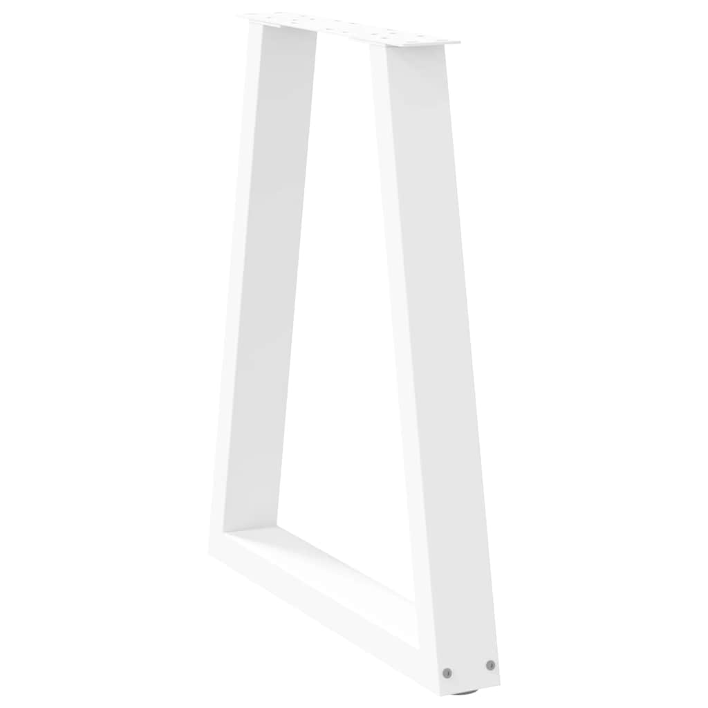 Pés para mesa de jantar em formato de v, 2 peças, branco, 50x(72-73,3) cm, aço