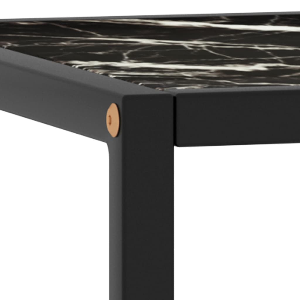 Mesa de centro 90x90x50 cm preto com vidro marmorizado preto