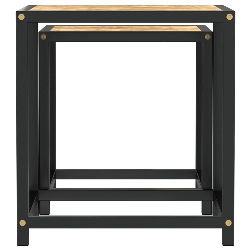 Mesas de centro 2 pcs MDF preto e amarelo
