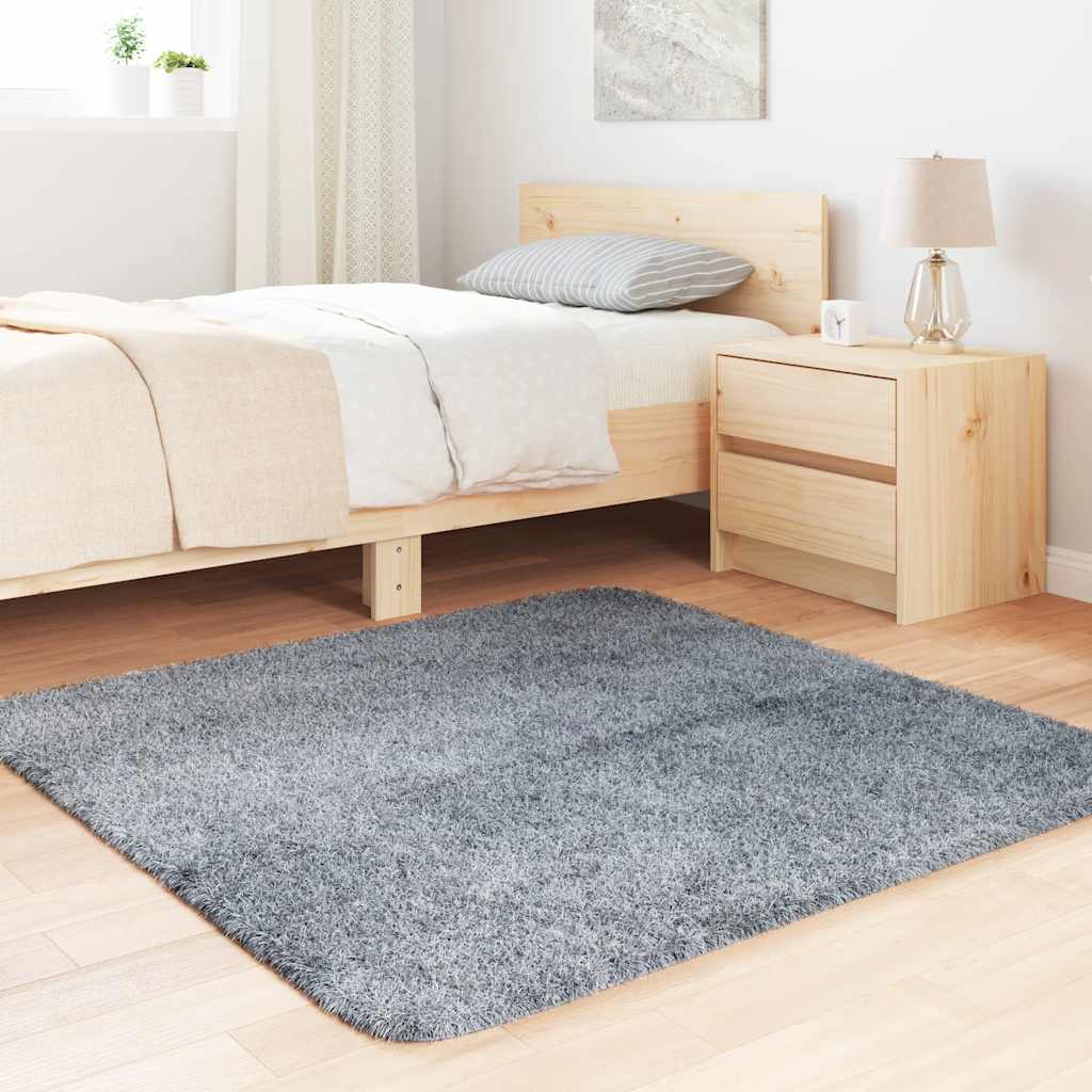 Tapete shaggy de pelo alto navarra 120x120 cm cinzento-claro