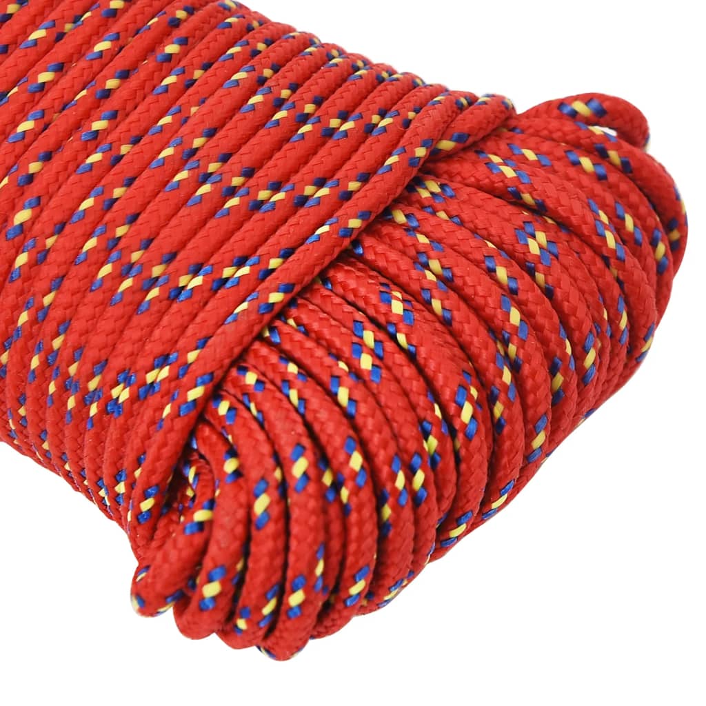 Corda de barco 5 mm 25 m polipropileno vermelho