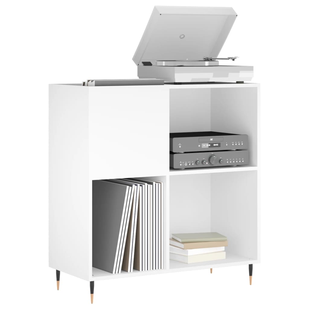 Armário para discos 84,5x38x89 cm derivados de madeira branco