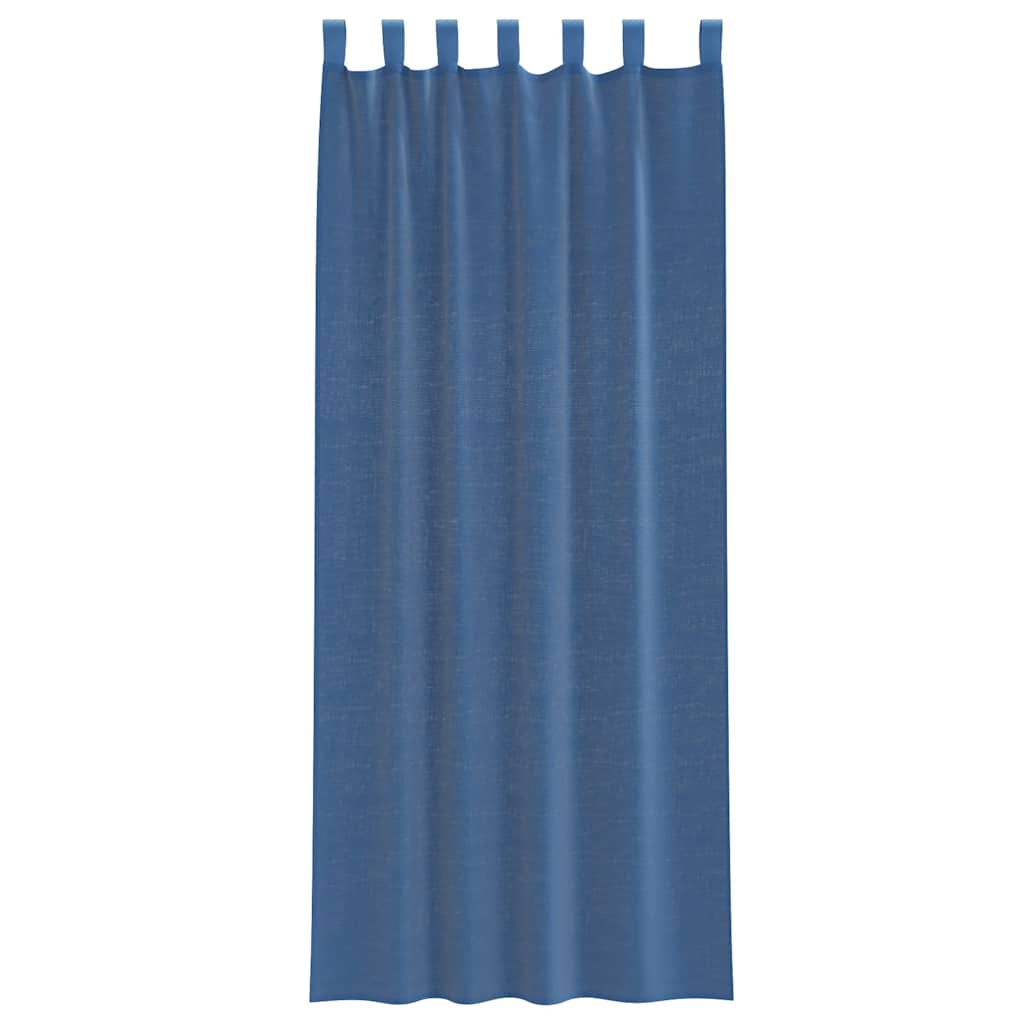 Cortinas de voile com laços 2 pcs azul real 140x260 cm