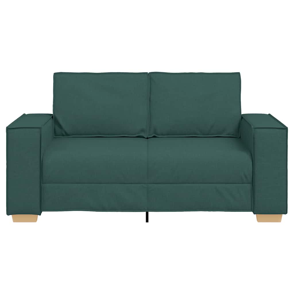 Sofá de 2 lugares verde escuro 160x78x84 cm tecido