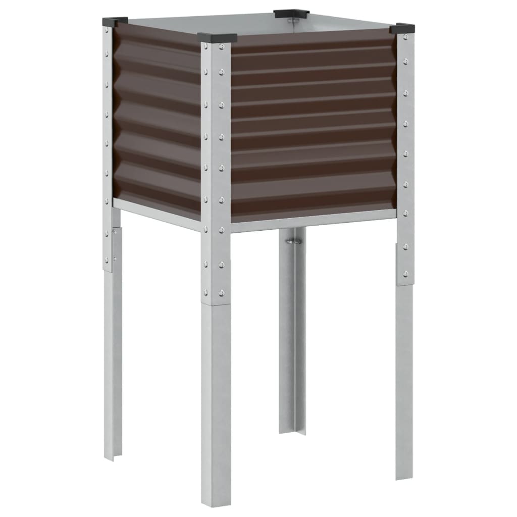 Vaso de jardim marrom 45x45x88 cm aço