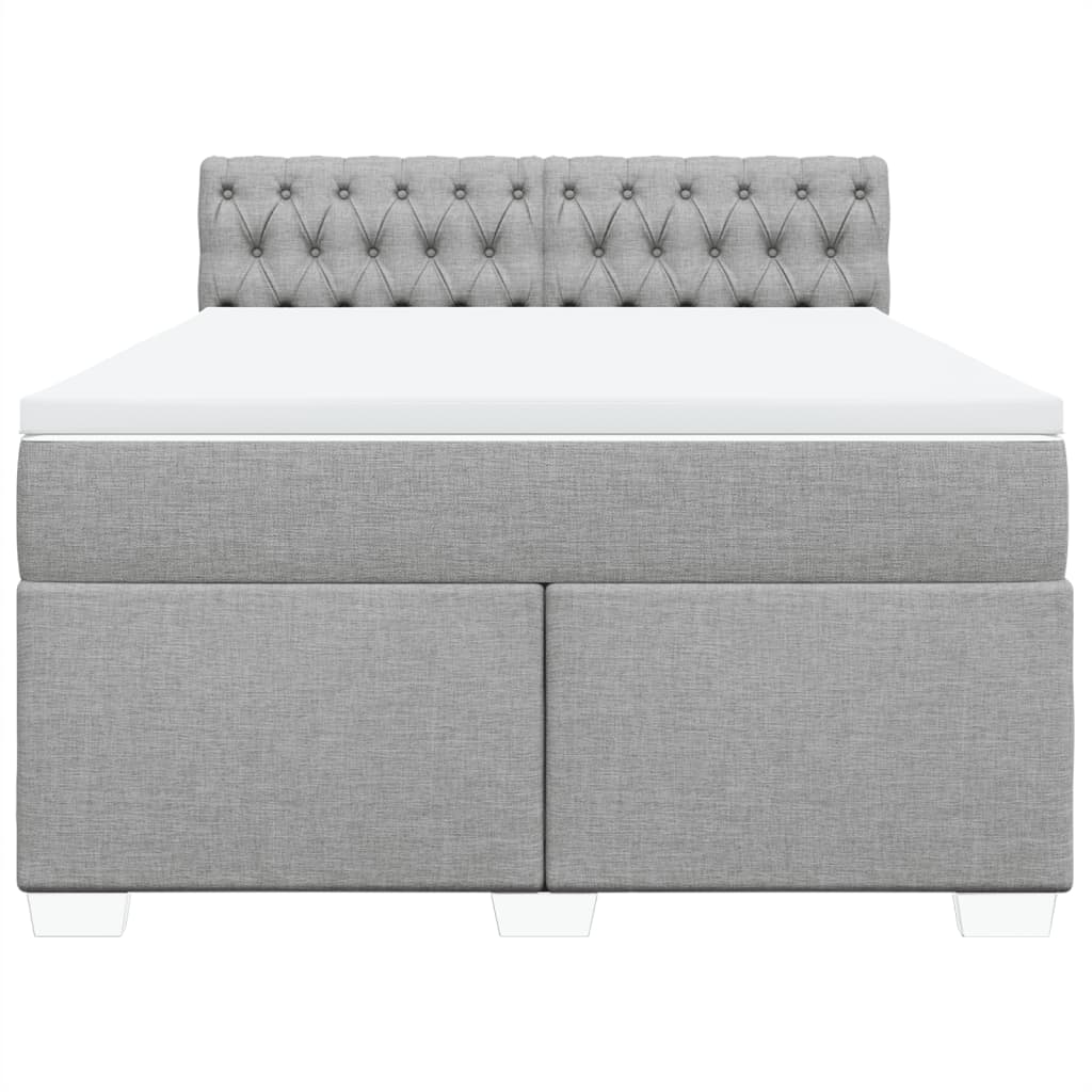 Cama com molas/colchão 140x190 cm tecido cinzento-claro