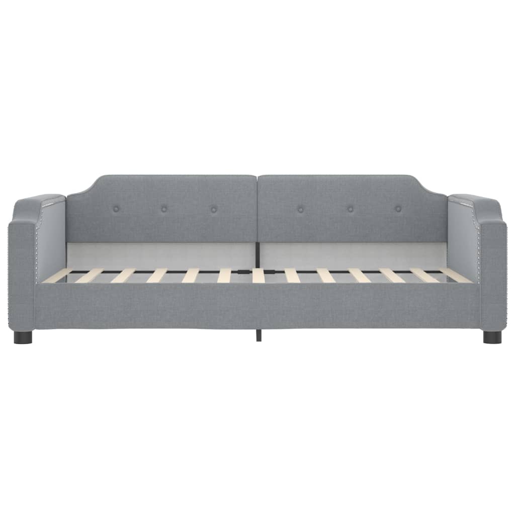 Sofá-cama com colchão 80x200 cm tecido cinzento-claro