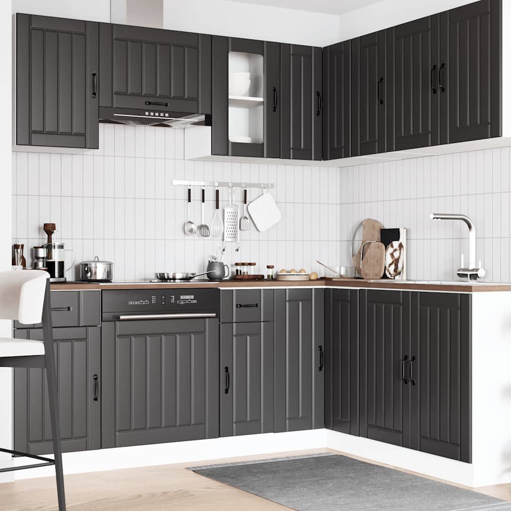 11 Peças armário de cozinha conjunto kalmar preto