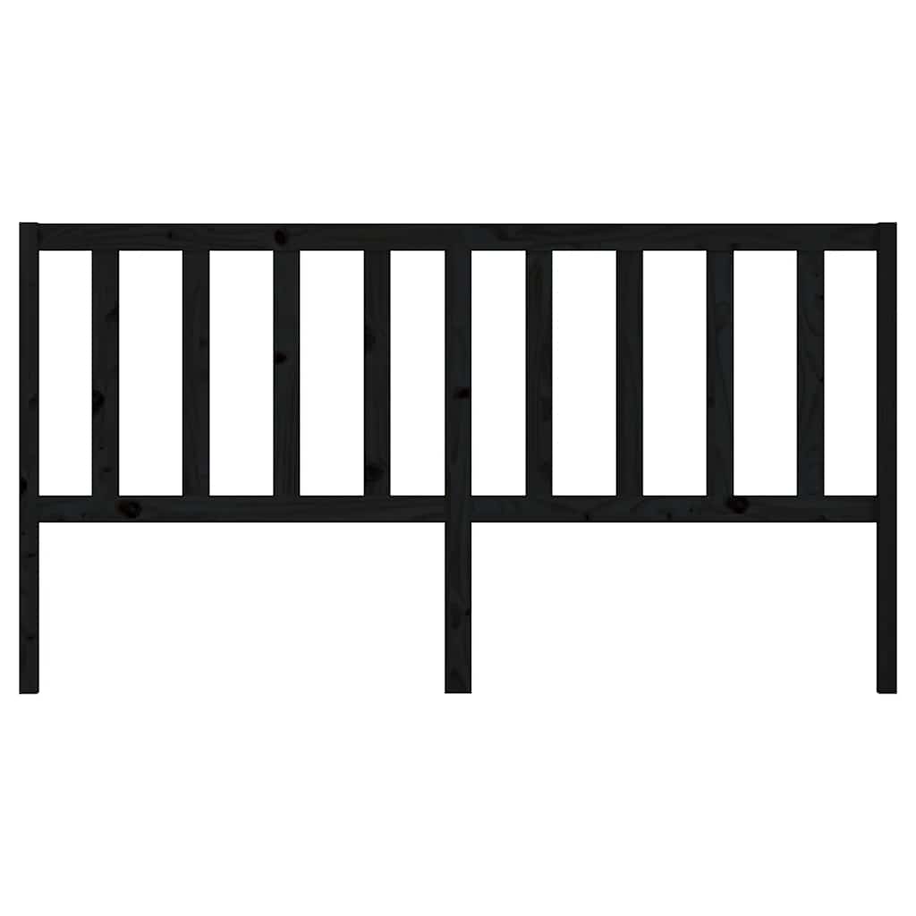 Cabeceira de cama 186x4x100 cm pinho maciço preto