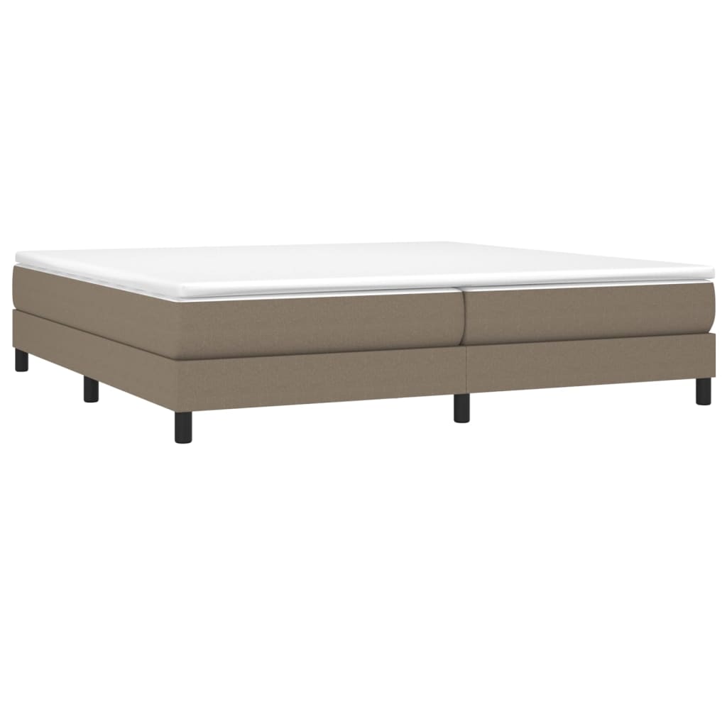 Estrutura de cama com molas 200x200 cm tecido cinzento-acastanhado