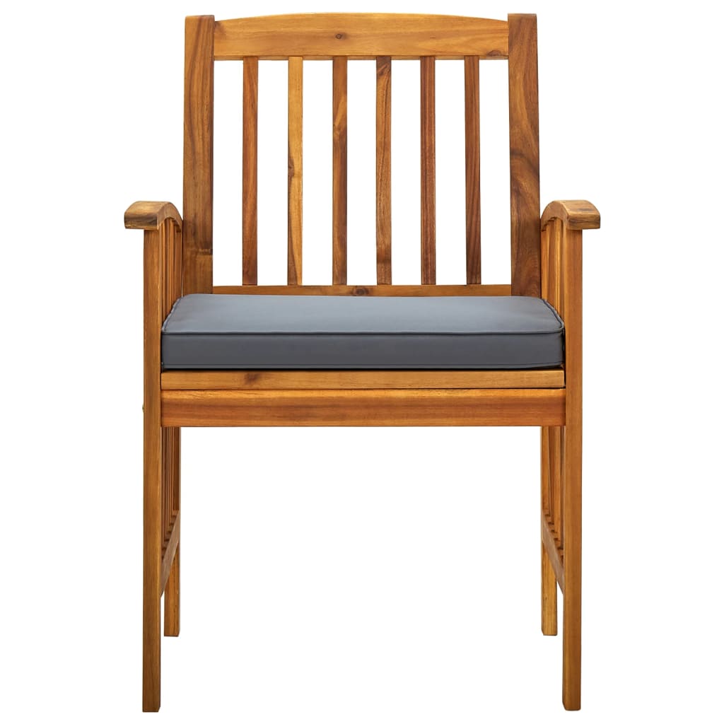 Cadeiras de jantar p/ jardim 4 pcs c/ almofadões acácia maciça