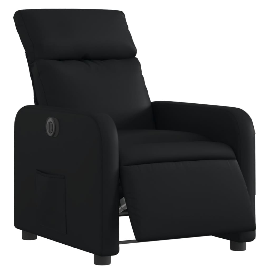 Poltrona reclinável elétrica couro artificial preto