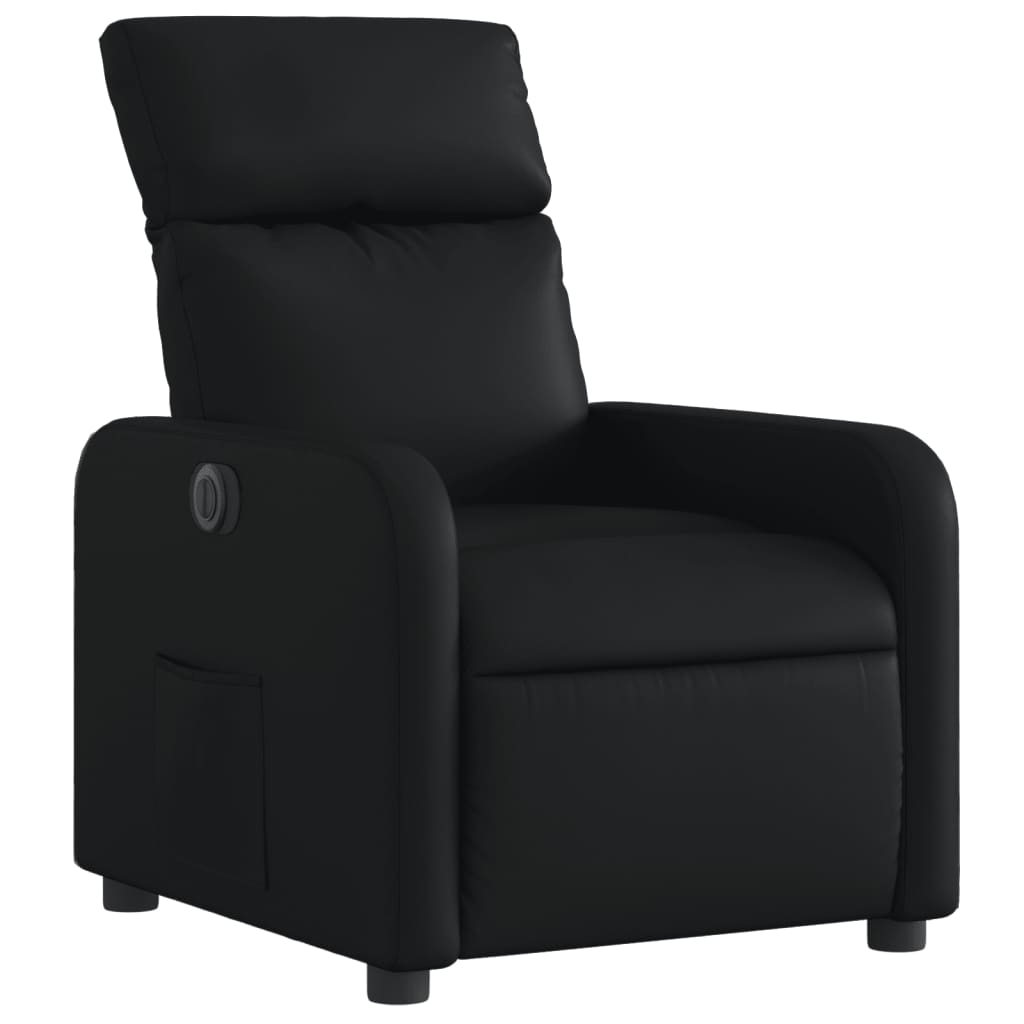 Poltrona reclinável elétrica couro artificial preto