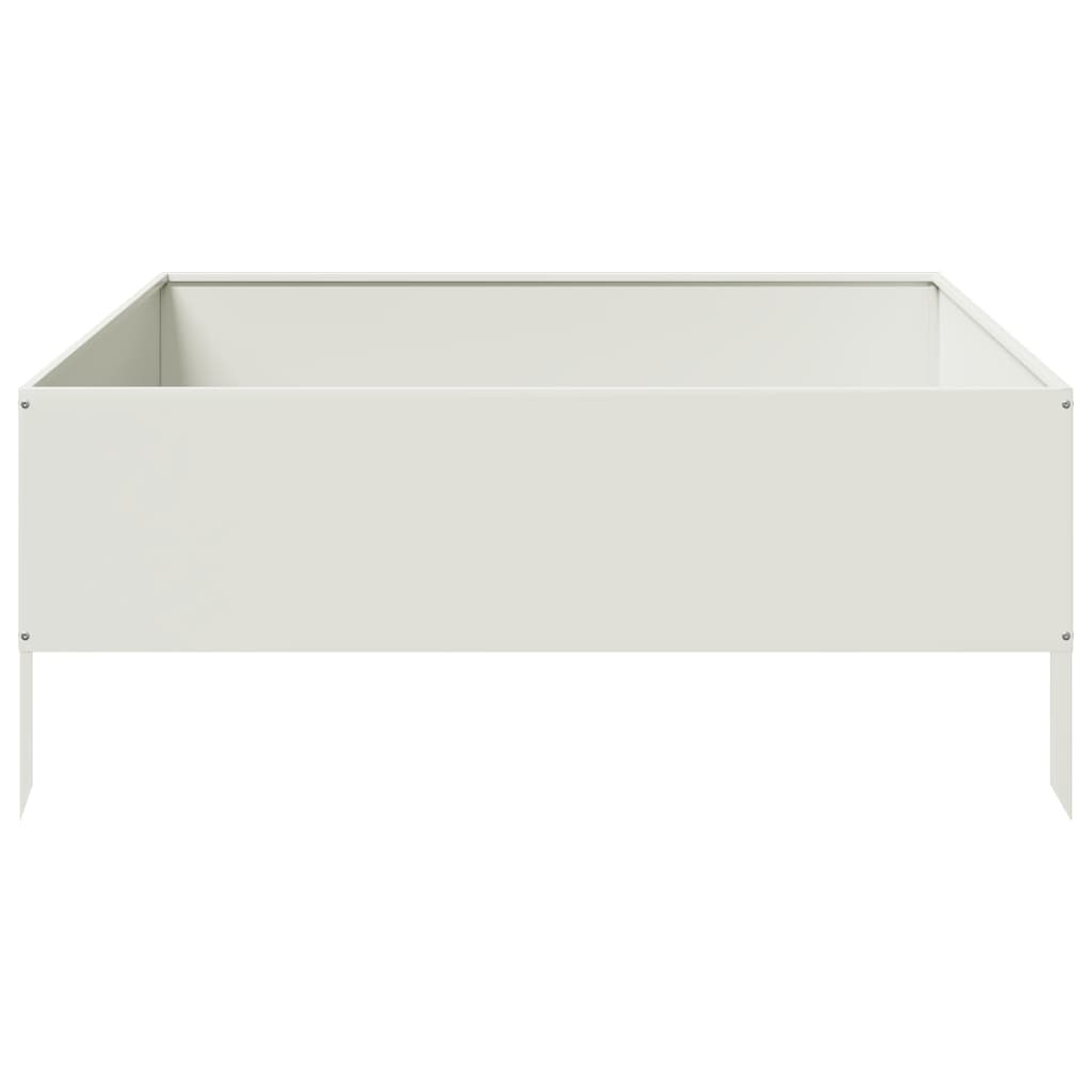 Canteiro elevado de jardim 100x100x41 cm aço branco