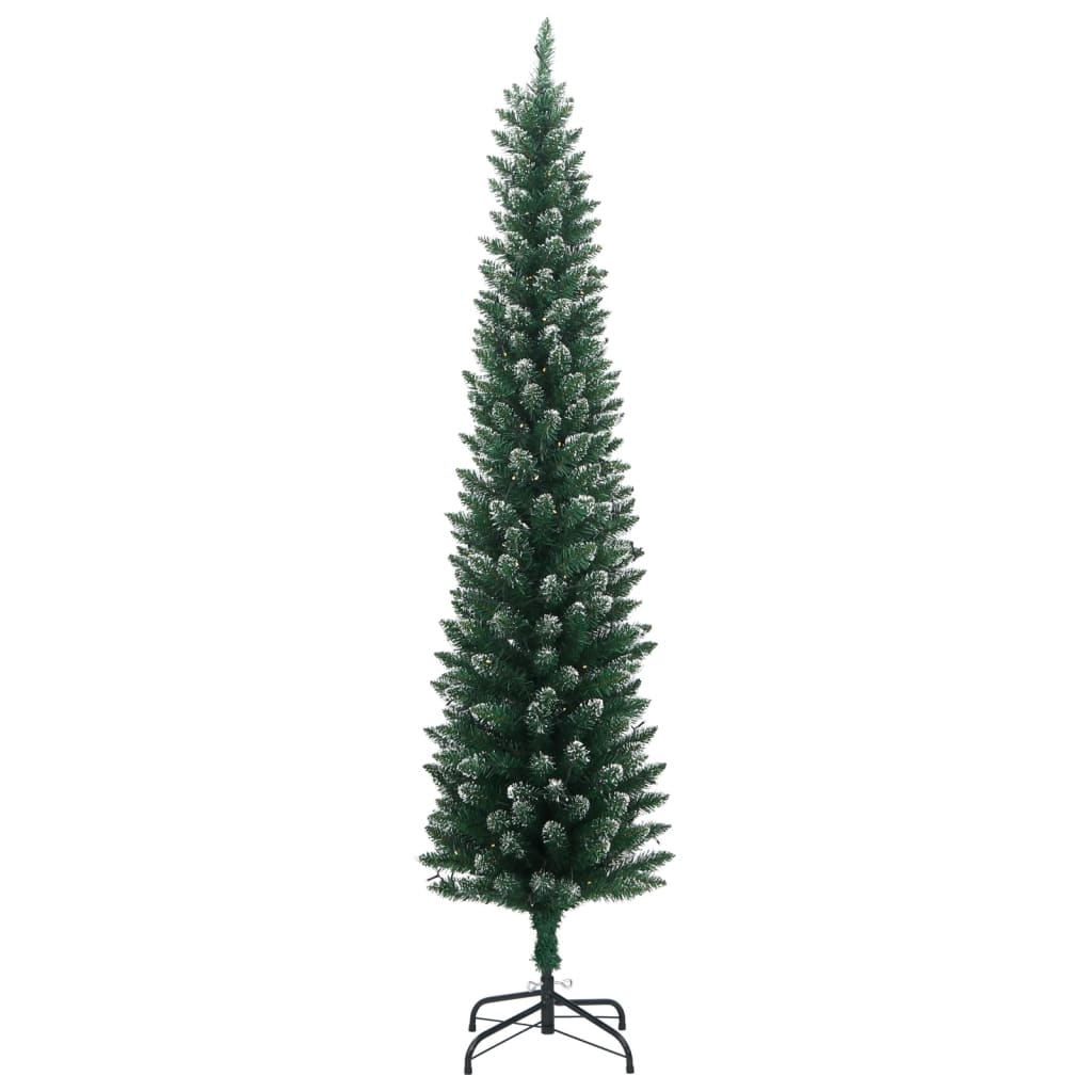 Árvore de natal artificial fina com 300 luzes LED 180 cm