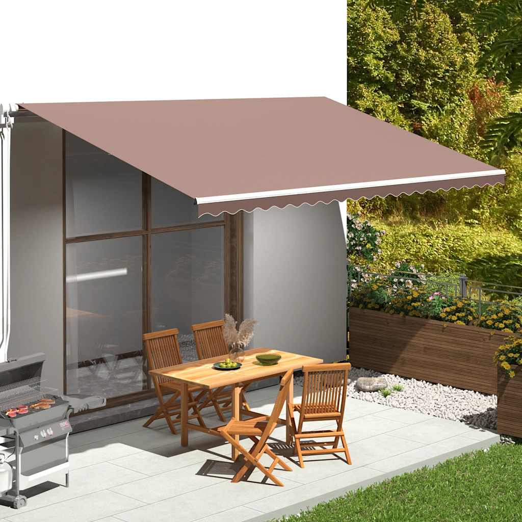 Tecido de substituição para toldo castanho 500x300 cm poliéster