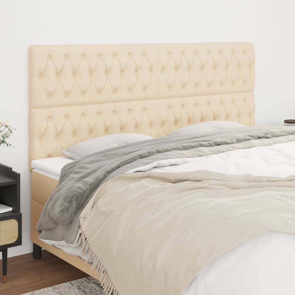 Cabeceira creme 180x7x118/128 cm tecido